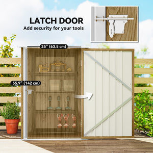 Cabanon de jardin compact en acier galvanisé avec porte verrouillable, couleur bois