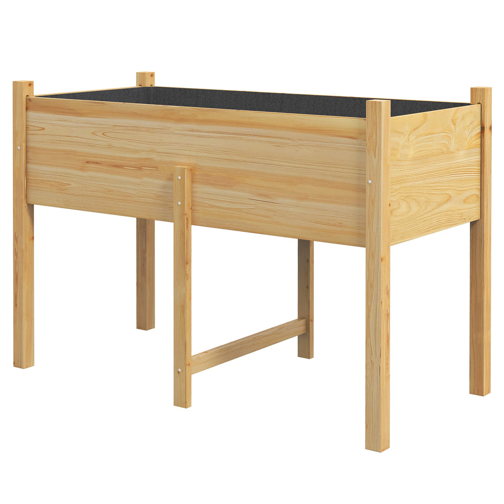 Jardinière surélevée en bois avec trous de drainage pour légumes, naturel