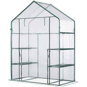 Portable mini greenhouse with 4 shelves