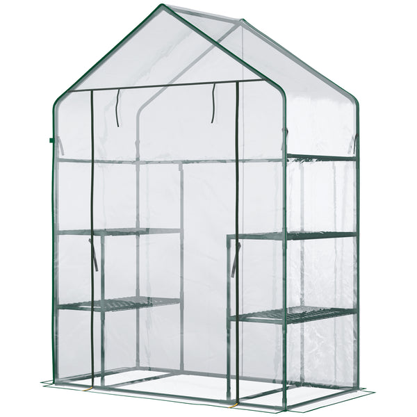 Portable mini greenhouse with 4 shelves