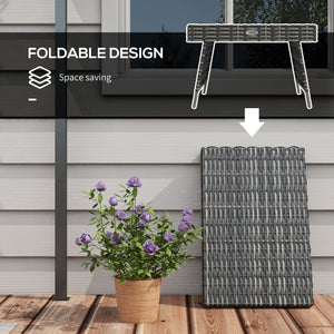 Table d'appoint pliante d'extérieur en rotin tressé