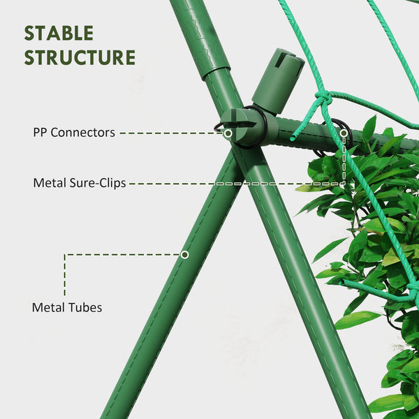A-frame plant support with support net