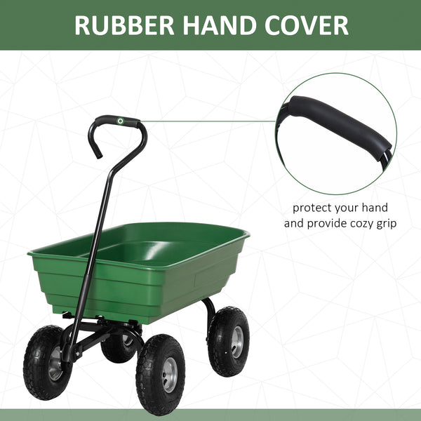 Chariot de jardin en acier avec poignée et pneus pneumatiques de 10 po