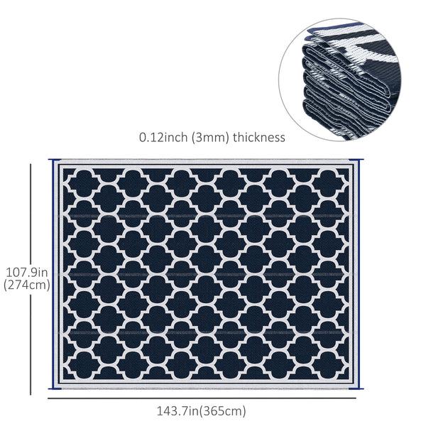 Tapis d'extérieur réversible, bleu foncé