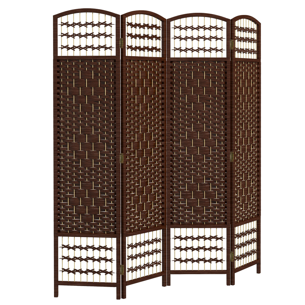 Cloison de séparation pliable 4 panneaux en fibre ondulée, marron