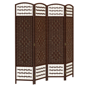 Cloison de séparation pliable 4 panneaux en fibre ondulée, marron