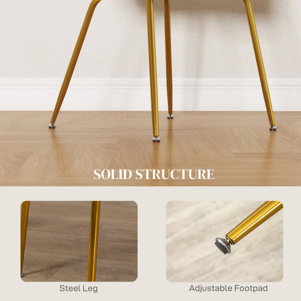 Lot de 4 chaises de salle à manger moderne avec dossier rembourré, blanc crème