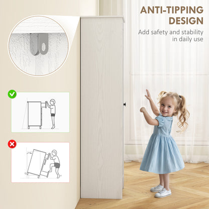 Armoire de rangement de cuisine style ferme 67" avec porte de grange et étagères réglables, blanc
