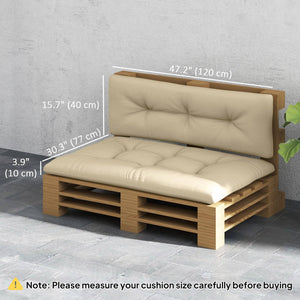 Ensemble de coussins de rechange pour palettes, 2 pièces, 9,9 cm d'épaisseur, beige