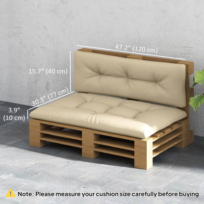 Ensemble de coussins de rechange pour palettes, 2 pièces, 9,9 cm d'épaisseur, beige