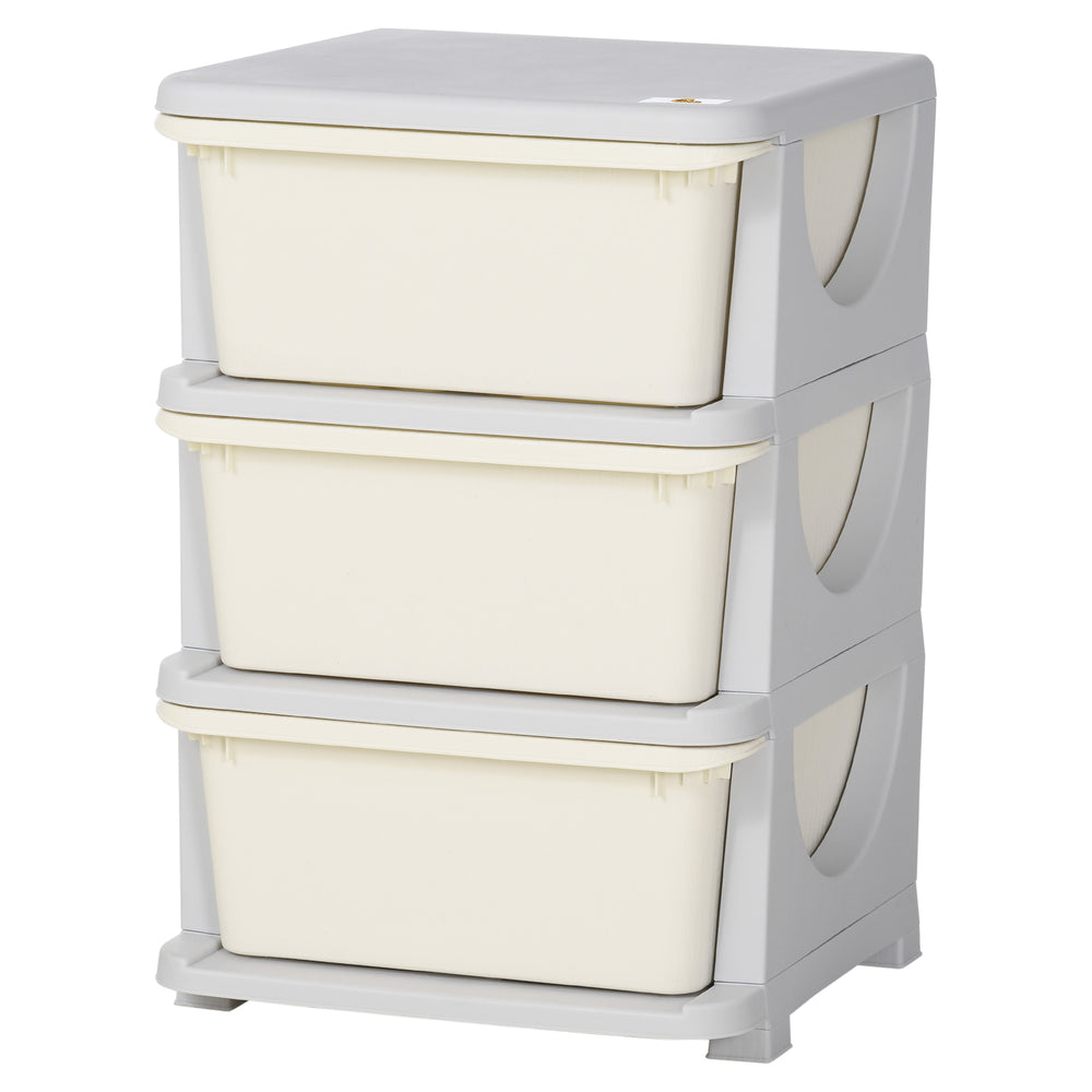 3-Tier Kids Toy Organizer, Cream White