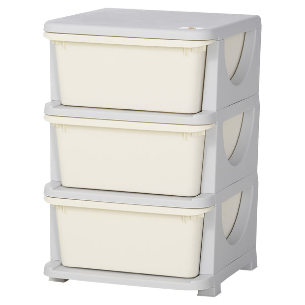3-Tier Kids Toy Organizer, Cream White
