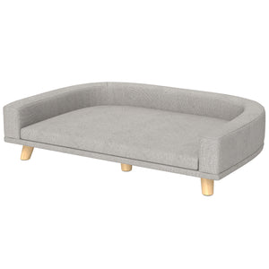 Canapé pour grands chiens avec housse lavable et coussinets antidérapants, gris