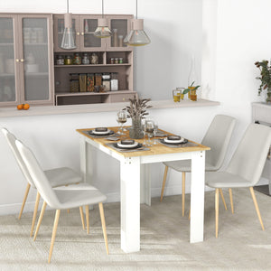 Table de cuisine pour 4 à 6 personnes, table à manger avec plateau plaqué, chêne
