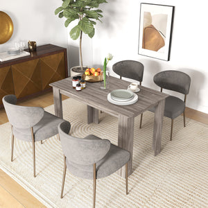 Kitchen table for 4 to 6 people, wood effect, light grey