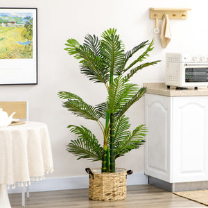 Arbre artificiel de palmier Areca en pot avec 21 feuilles pour décoration intérieure, vert