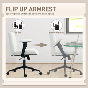 Chaise de bureau à dossier croisé, blanc crème.