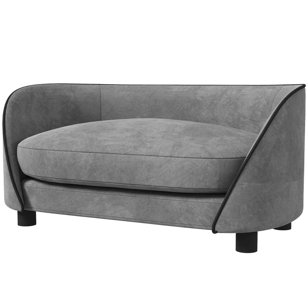 Canapé pour chien avec coussin moelleux, housse amovible et lavable, gris