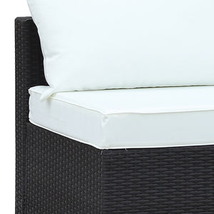 6 Piece Outdoor Wicker Furniture Set  Patio Cushioned Rattan Sofa Chiars Table