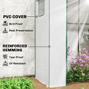 Lean-to greenhouse for tomatoes with reinforced PE cover