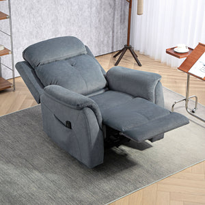 Fauteuil inclinable avec massage par vibrations avec poches latérales, gris foncé