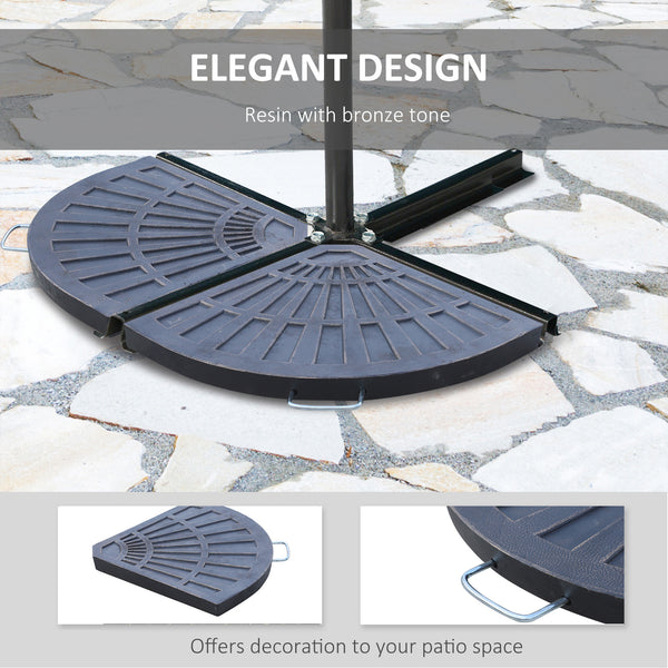 Lot de 2 poids de base pour parasol, couleur bronze