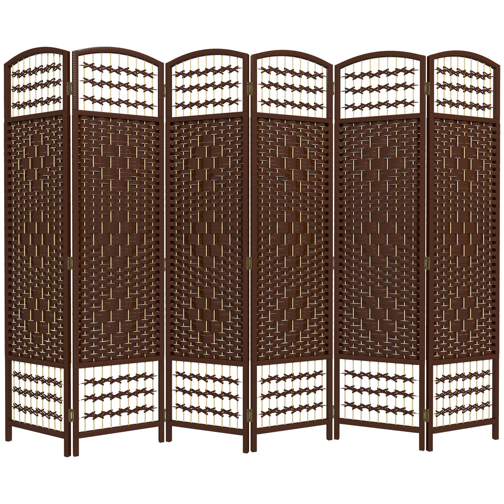 Cloison de séparation pliable à 6 panneaux en fibre ondulée, marron