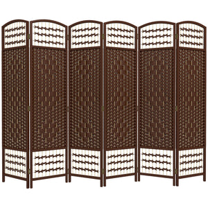 Cloison de séparation pliable à 6 panneaux en fibre ondulée, marron