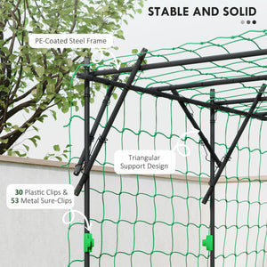 Arche de jardin avec filet de support, noir