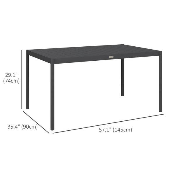 Table de jardin avec structure en aluminium, gris foncé
