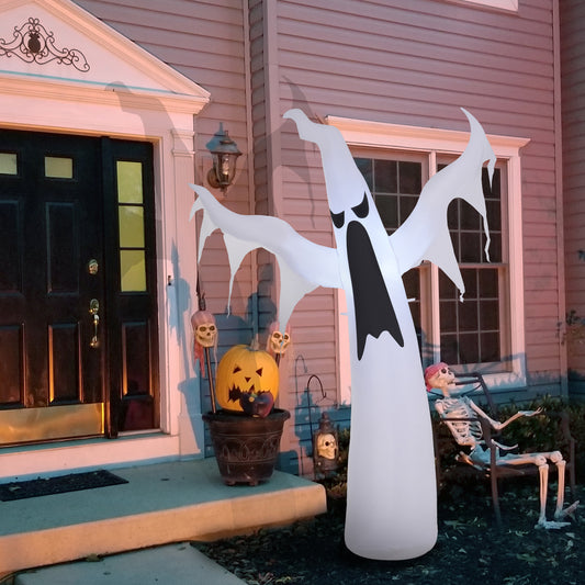 Fantôme gonflable blanc d'Halloween de 1,8 m de haut avec lumières LED