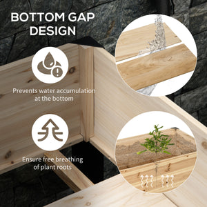 Jardinière surélevée en bois avec pieds en métal