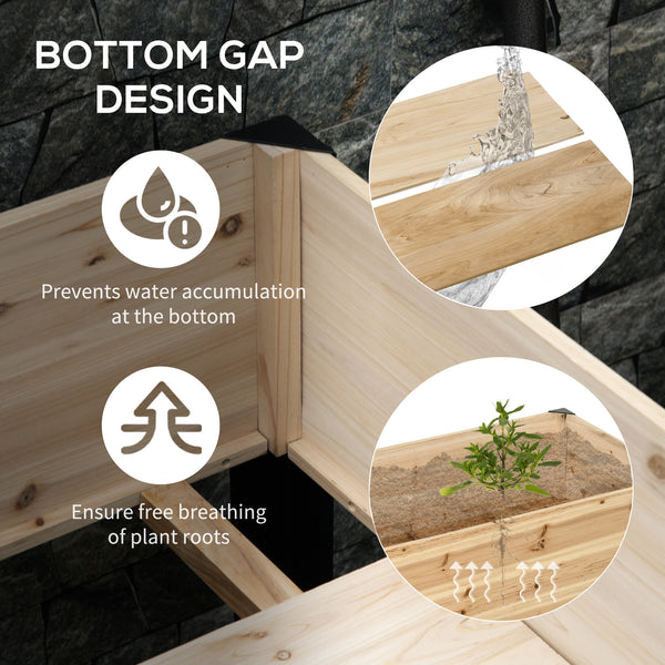 Jardinière surélevée en bois avec pieds en métal
