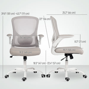 Ergonomic mesh office chair with 4D lumbar support, grey