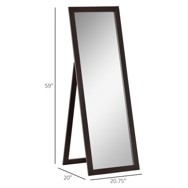 Brown framed mirror on stand