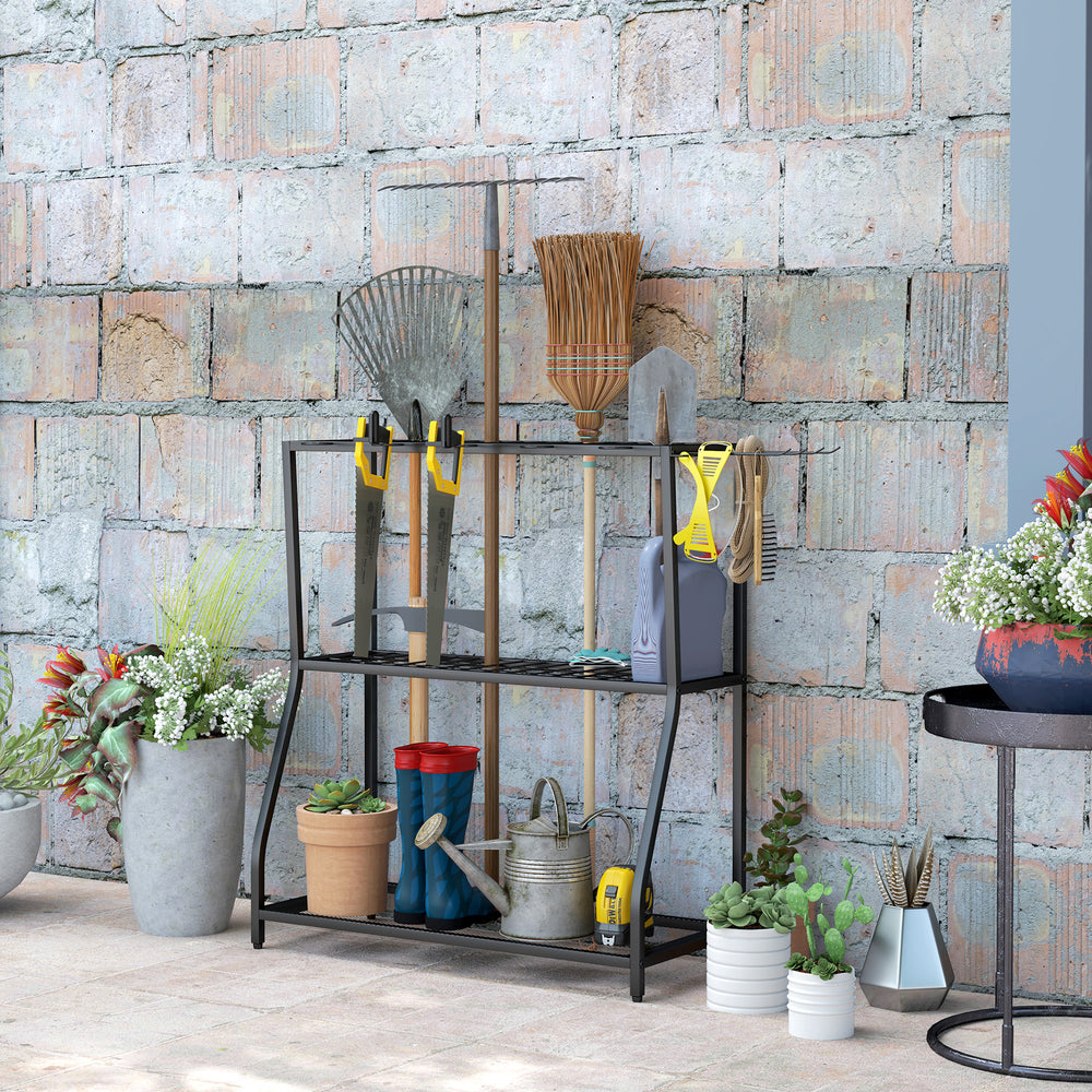 Tour de rangement pour outils de jardin à 3 niveaux