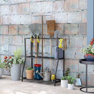 Tour de rangement pour outils de jardin à 3 niveaux