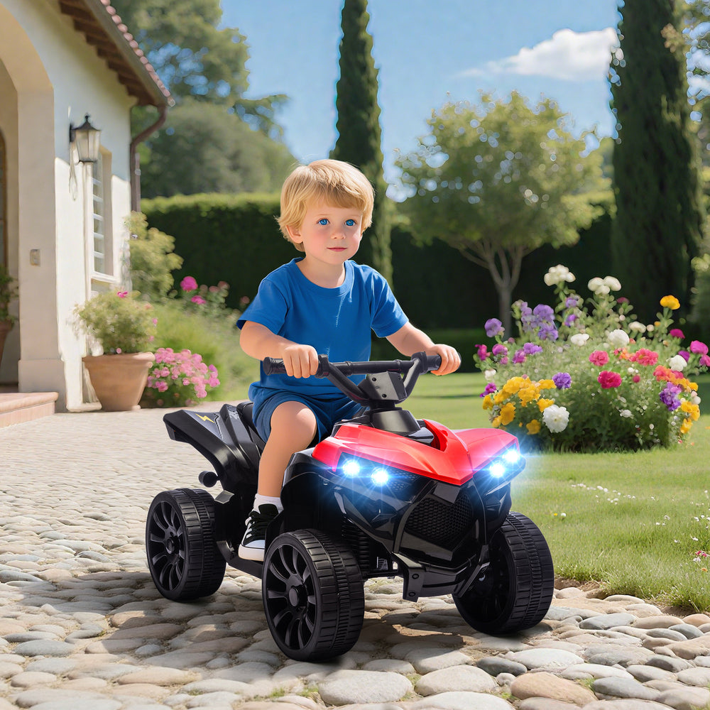VTT électrique 6 V pour enfants avec musique et phares à LED, rouge