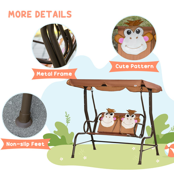 Balancelle 2 places pour enfants motif singe