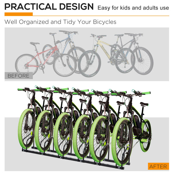 Support pour 6 vélos, noir