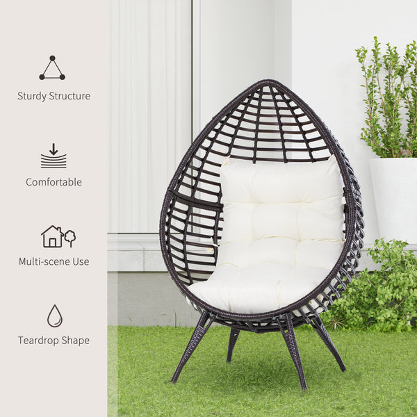 Fauteuil suspendu en rotin avec coussin trapézoïdal