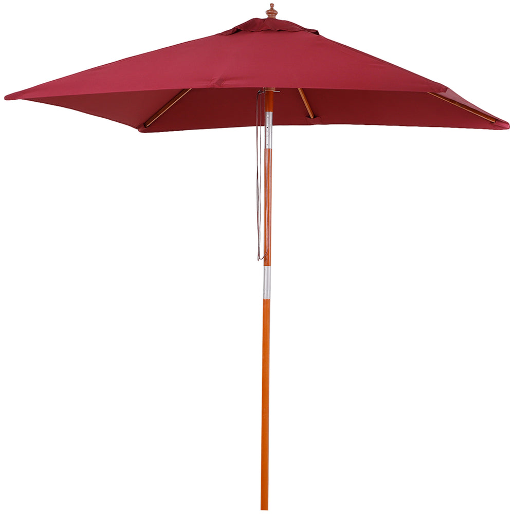 Parasol carré de 6,6 pieds avec mécanisme d'inclinaison, rouge bordeaux
