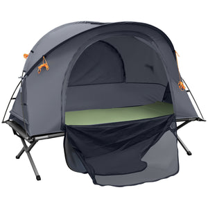 Lit de camp pliant avec matelas gonflable autogonflant et sac de transport