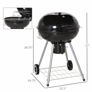 Portable Kettle Charcoal Grill for Outdoor Grilling Heat Control BBQ Barbecue