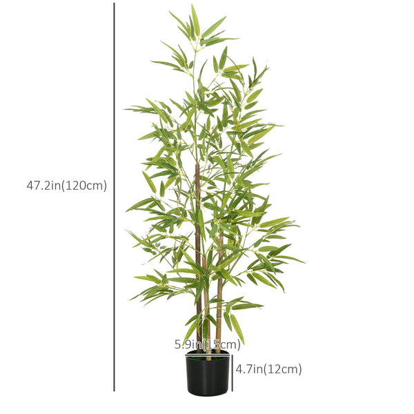 Set of 2 artificial trees, 1.20 m tall, faux indoor bamboo with pot