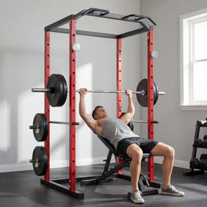 Cage de musculation d'une capacité de 454 kg (1000 lbs) avec hauteur réglable
