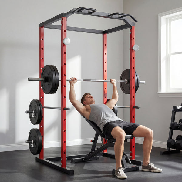 Cage de musculation d'une capacité de 454 kg (1000 lbs) avec hauteur réglable