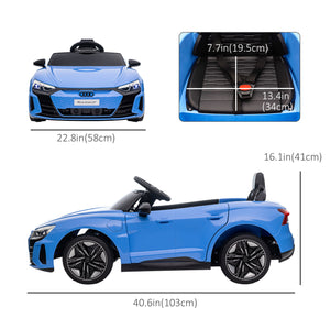 Voiture électrique à enfourcher avec télécommande, 12 V, 5 km/h, suspension, klaxon, bleu