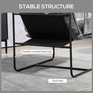 Fauteuil avec poches latérales et structure en acier, gris