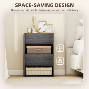 Floating Nightstand Set of 2, Wall Mounted Bedside Table with Drawer for Bedroom, Gray